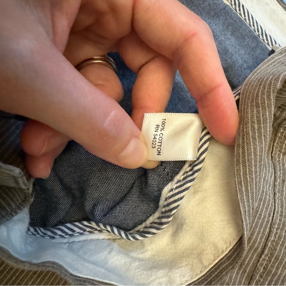 Banana Republic Gray Stripe Straight Fit Chino Pants 33/34 - Picture 6 of 9